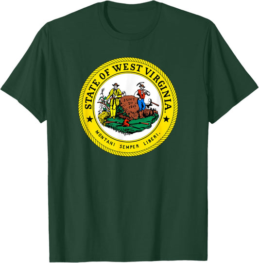 West Virginia State Seal Flag T-Shirt - T-Shirt | Forest