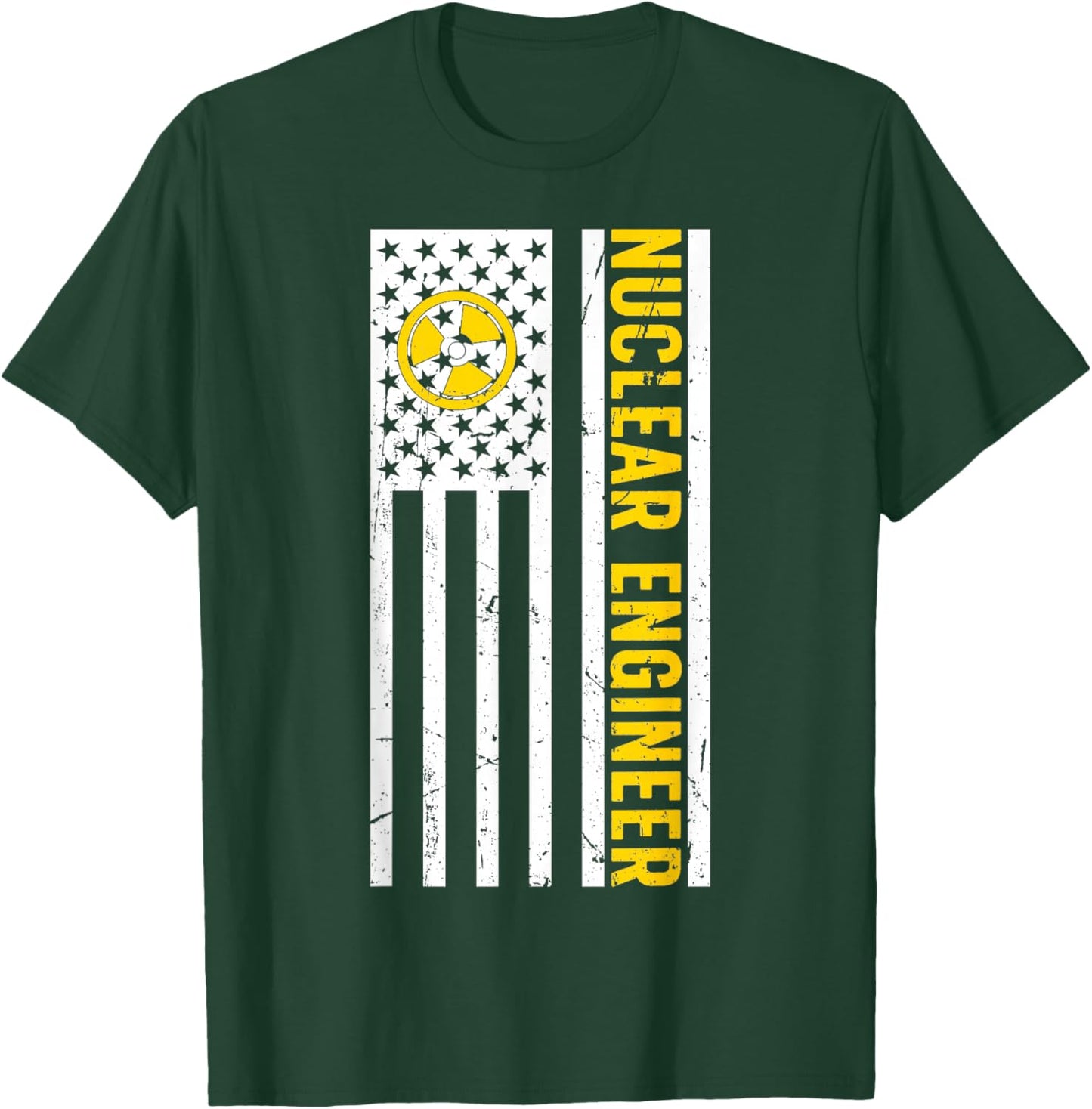 Nuclear Engineer American Flag Nuclear Engineering Women Men T-Shirt - T-Shirt | Forest