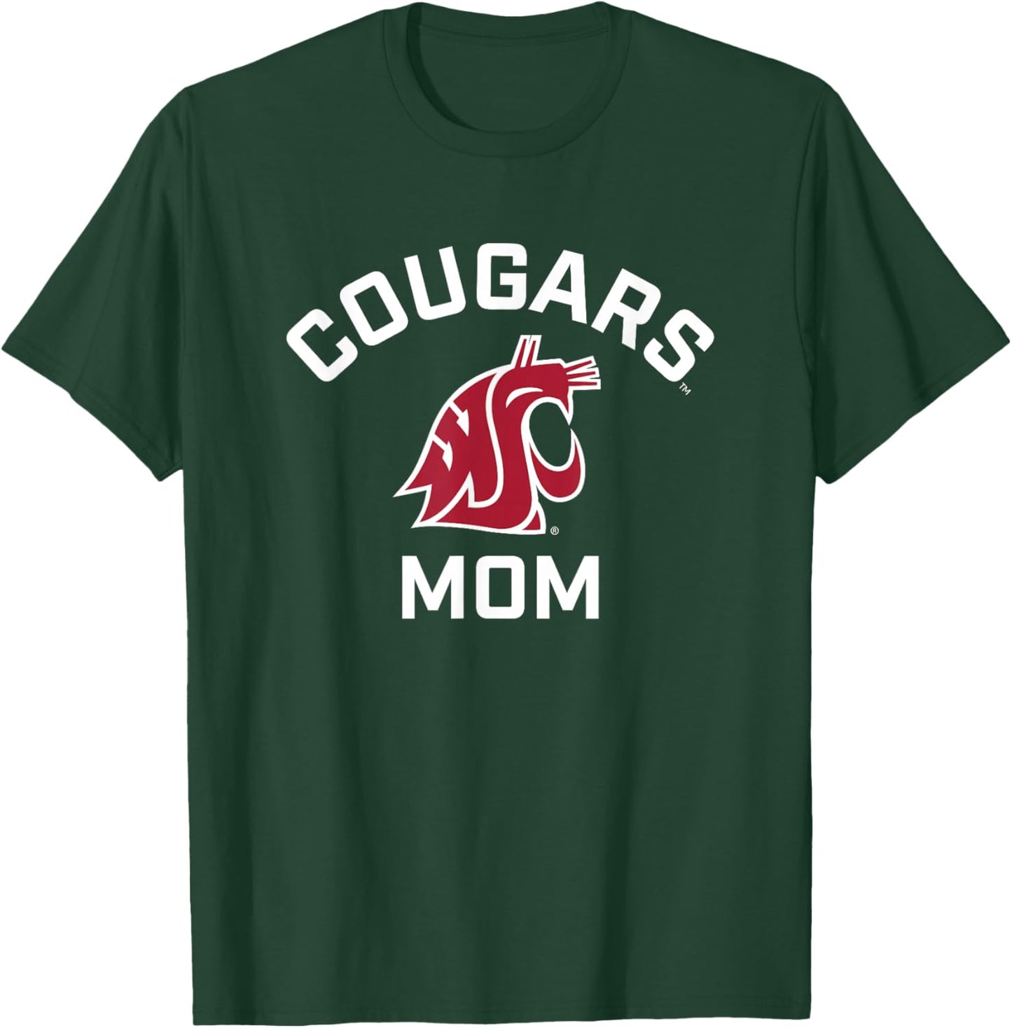 Washington State University Cougars Arched Mom T-Shirt - T-Shirt | Forest