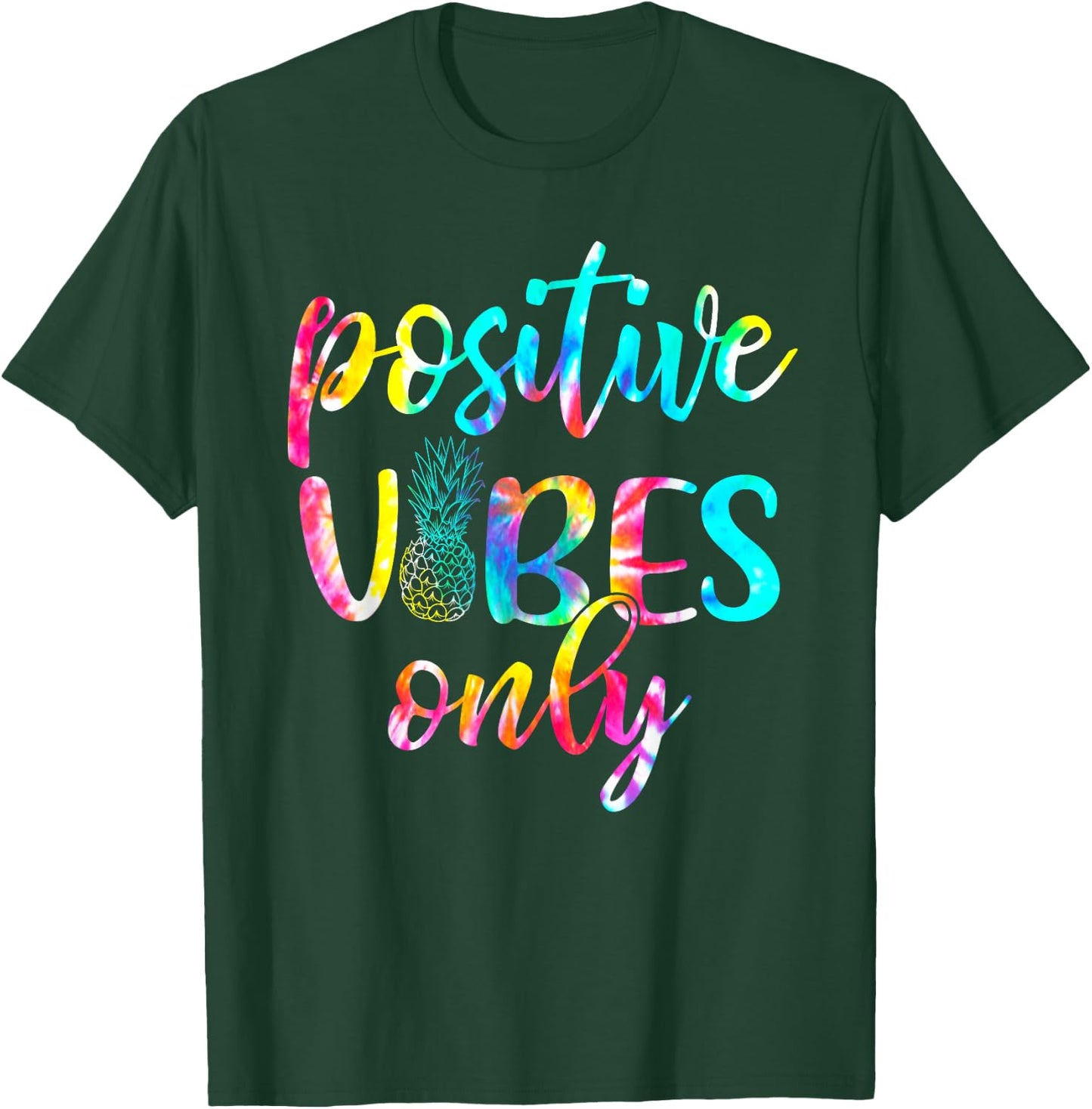 Retro Transfer Day Positive Vibe Only Tie Dye IVF Pineapple T-Shirt - T-Shirt | Forest