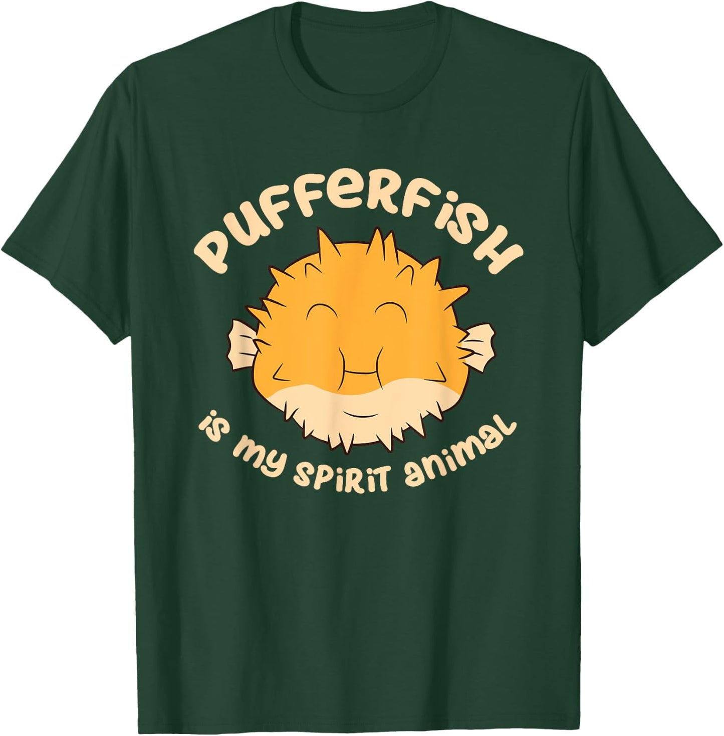 Pufferfish Is My Spirit Animal Funny Puffer Fish T-Shirt - T-Shirt | Forest