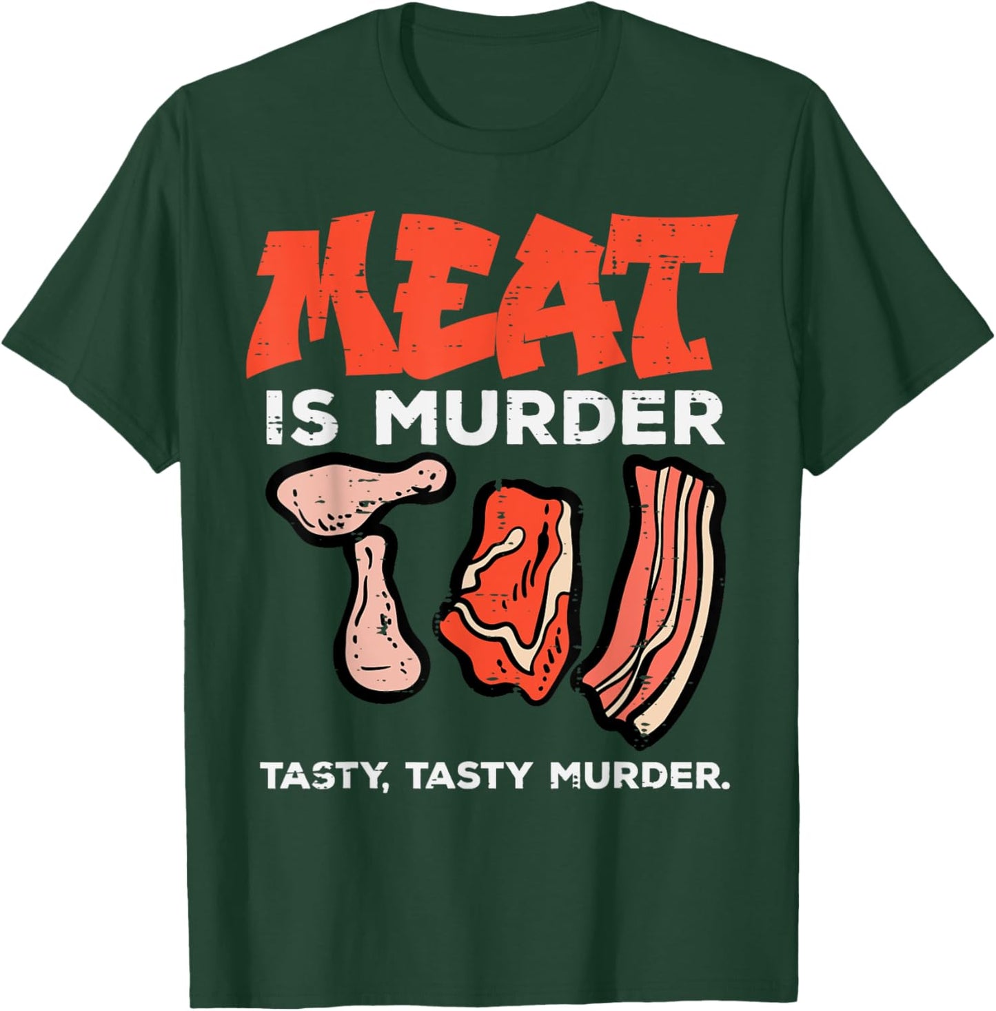 Meat Is Tasty Bbq Funny Barbecue Grilling Men Women T-Shirt - T-Shirt | Forest