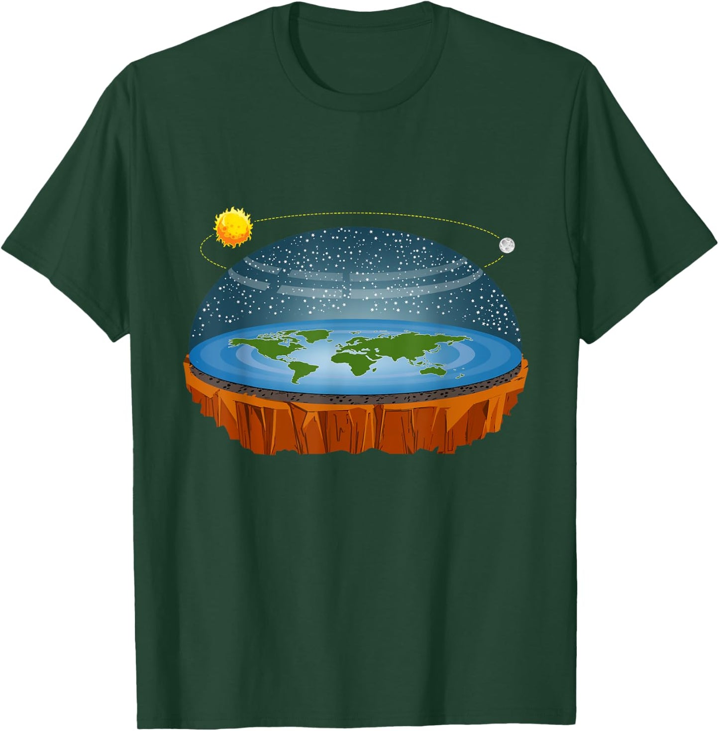 Flat Earth Conspiracy Theory Astrology Gift T-Shirt - T-Shirt | Forest