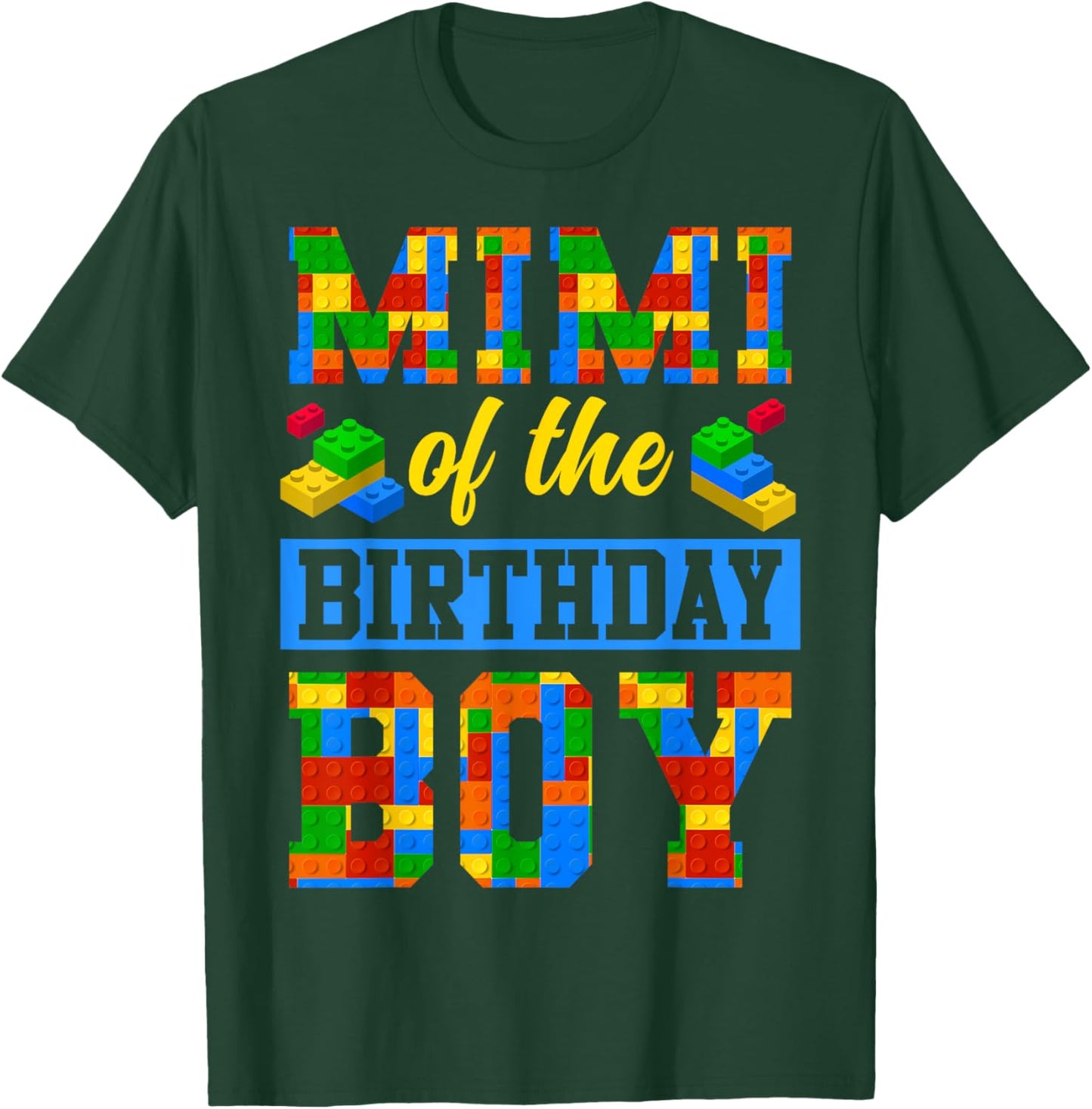 Mimi Of The Birthday Boy Building Block Bday Party T-Shirt - T-Shirt | Forest