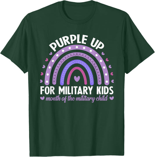 Purple Up For Military Kids Month Of The Military Child T-Shirt - T-Shirt | Forest