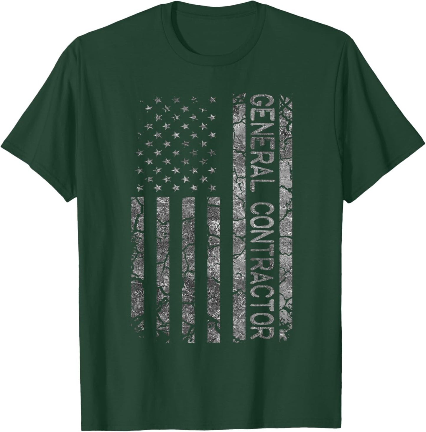 American Flag Job Title Worker Funny General Contractor Women Men T-Shirt - T-Shirt | Forest