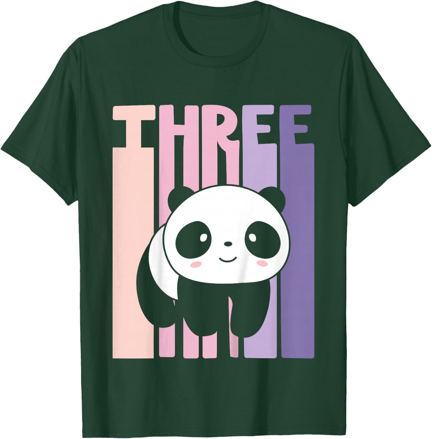 3 Year Old Cute Panda Birthday Girl 3rd B-day T-Shirt - T-Shirt | Forest
