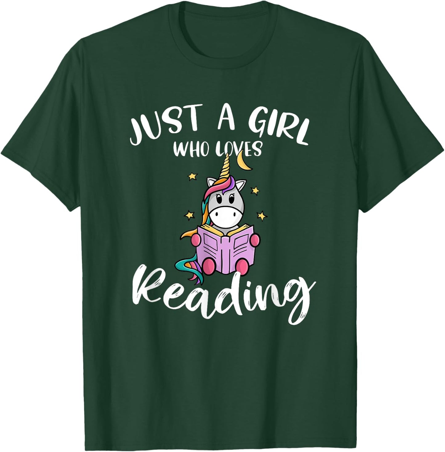 Just a Girl Who Loves Reading: Funny unicorn and book lovers T-Shirt - T-Shirt | Forest
