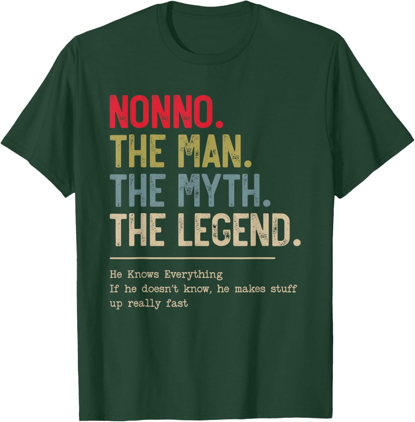 Nonno The Man The Myth The Legend He Knows Everything T-Shirt - T-Shirt | Forest