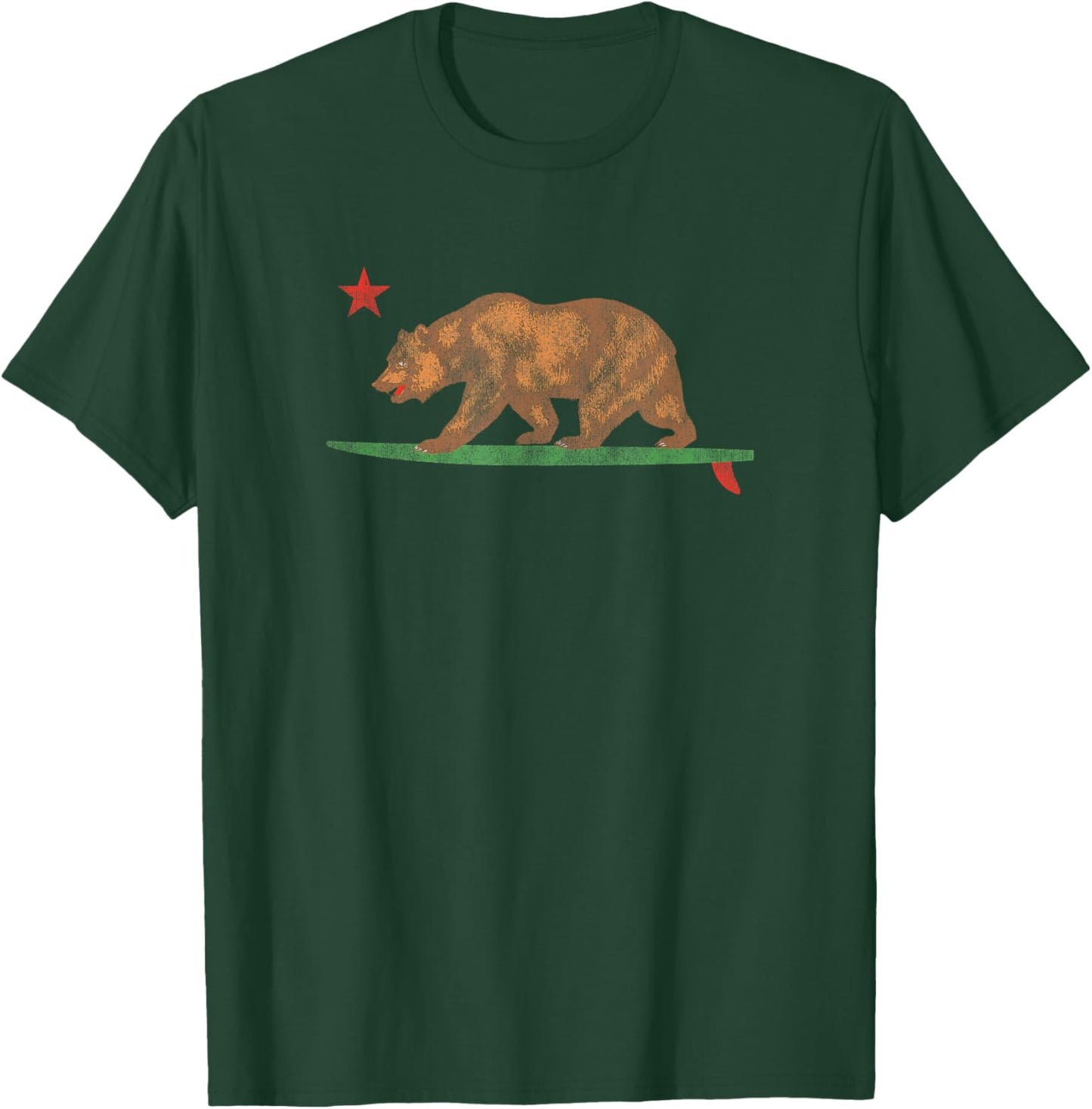 Funny California Surfing Bear Surfboard Vintage Souvenir T-Shirt - T-Shirt | Forest