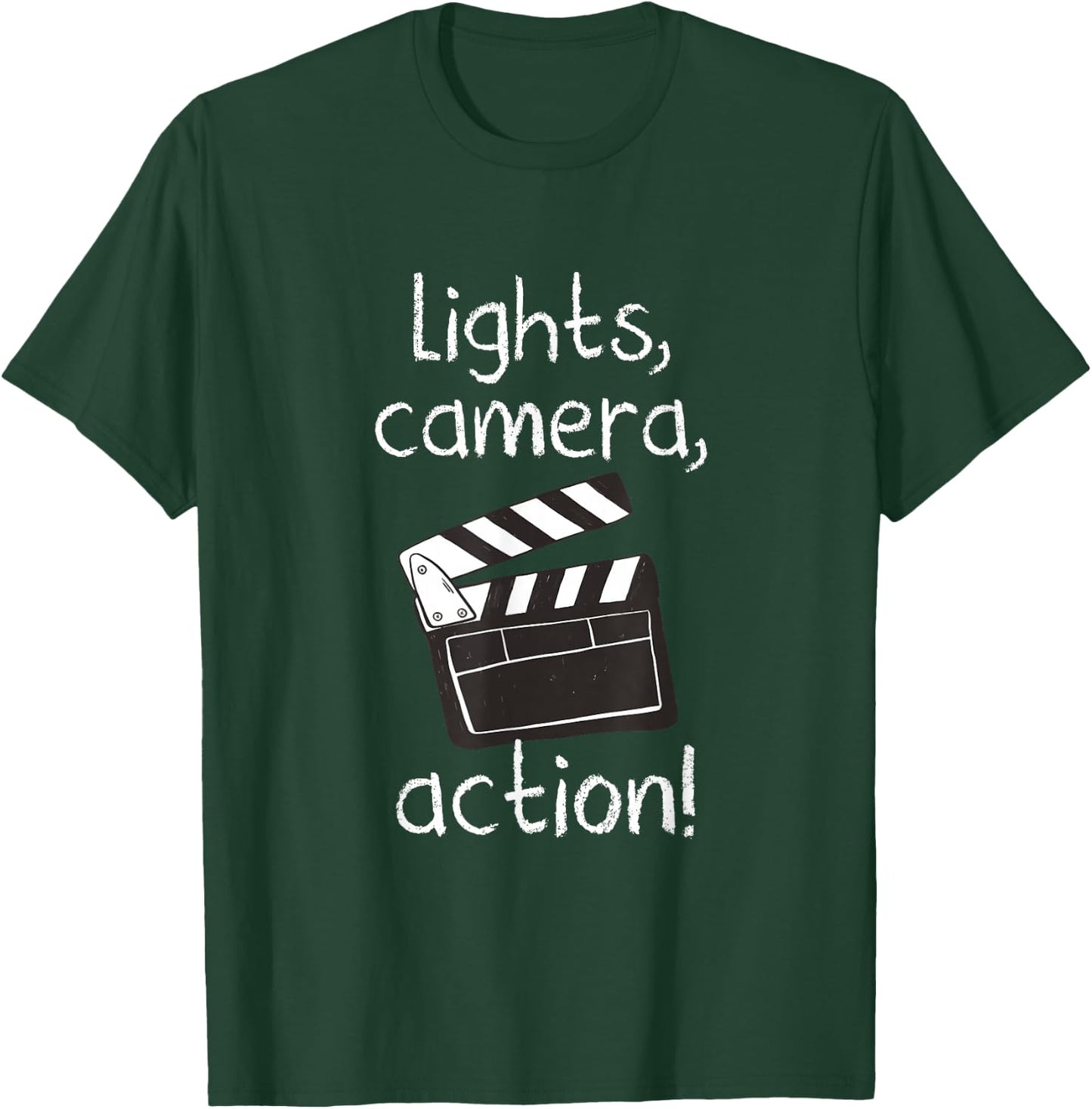 Lights Camera Action Movie Director Movie Clapper Board Gift T-Shirt - T-Shirt | Forest