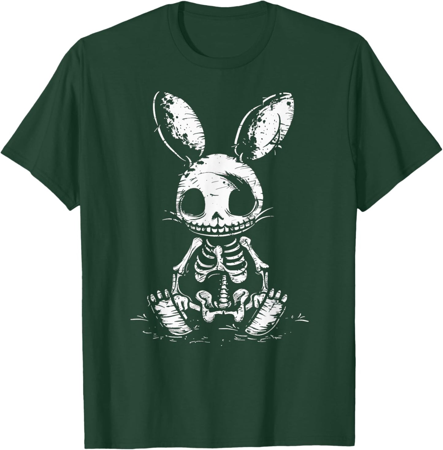 Skeleton Bunny Rabbit Skull Alt Goth Grunge Horror Aesthetic T-Shirt - T-Shirt | Forest
