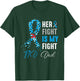 Her Fight is My Fight T1D Dad Diabetes Awareness Ribbon T-Shirt - T-Shirt | Forest