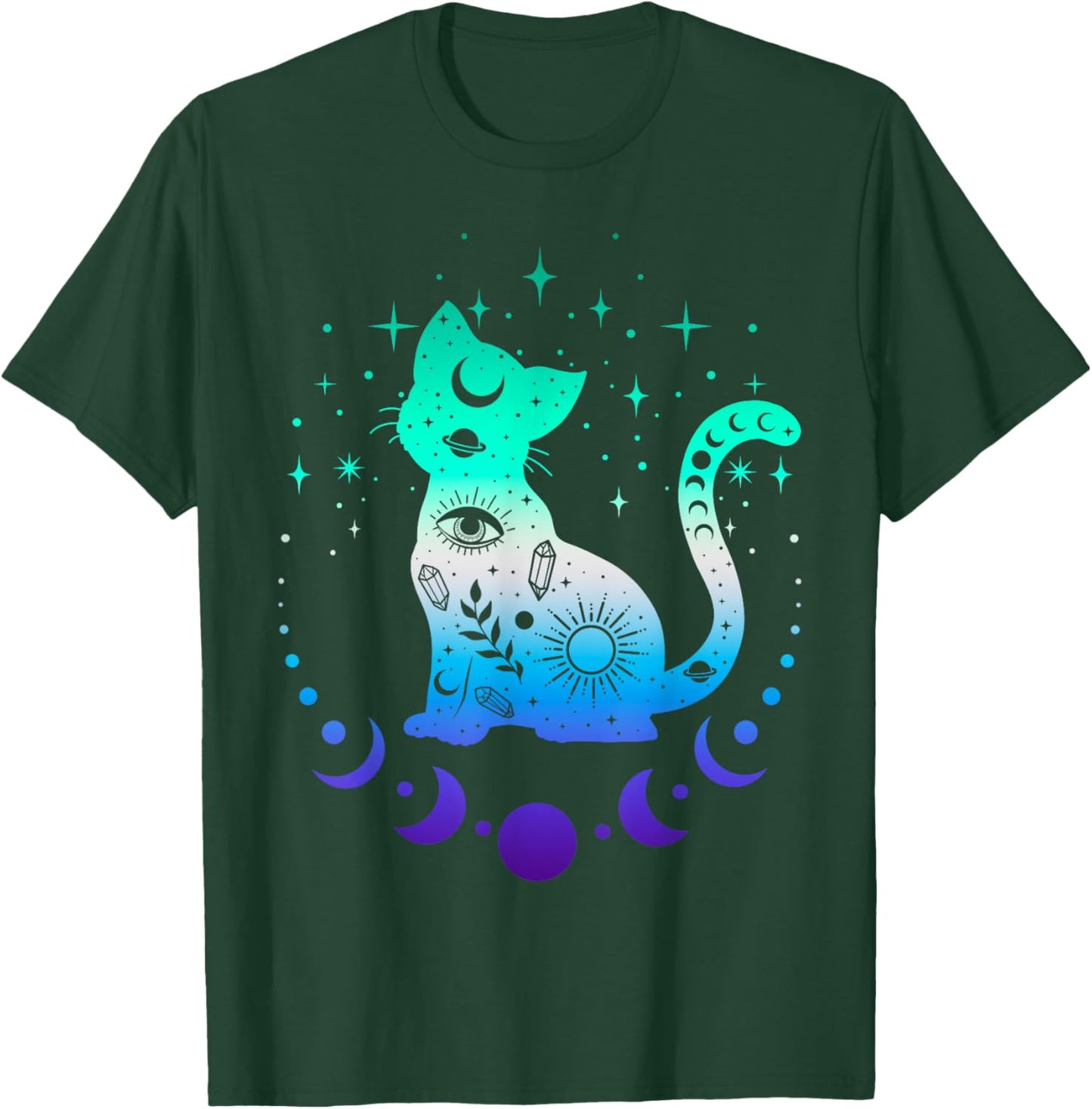 New Blue Gay Male MLM Pride Flag, Astrology Cat T-Shirt - T-Shirt | Forest