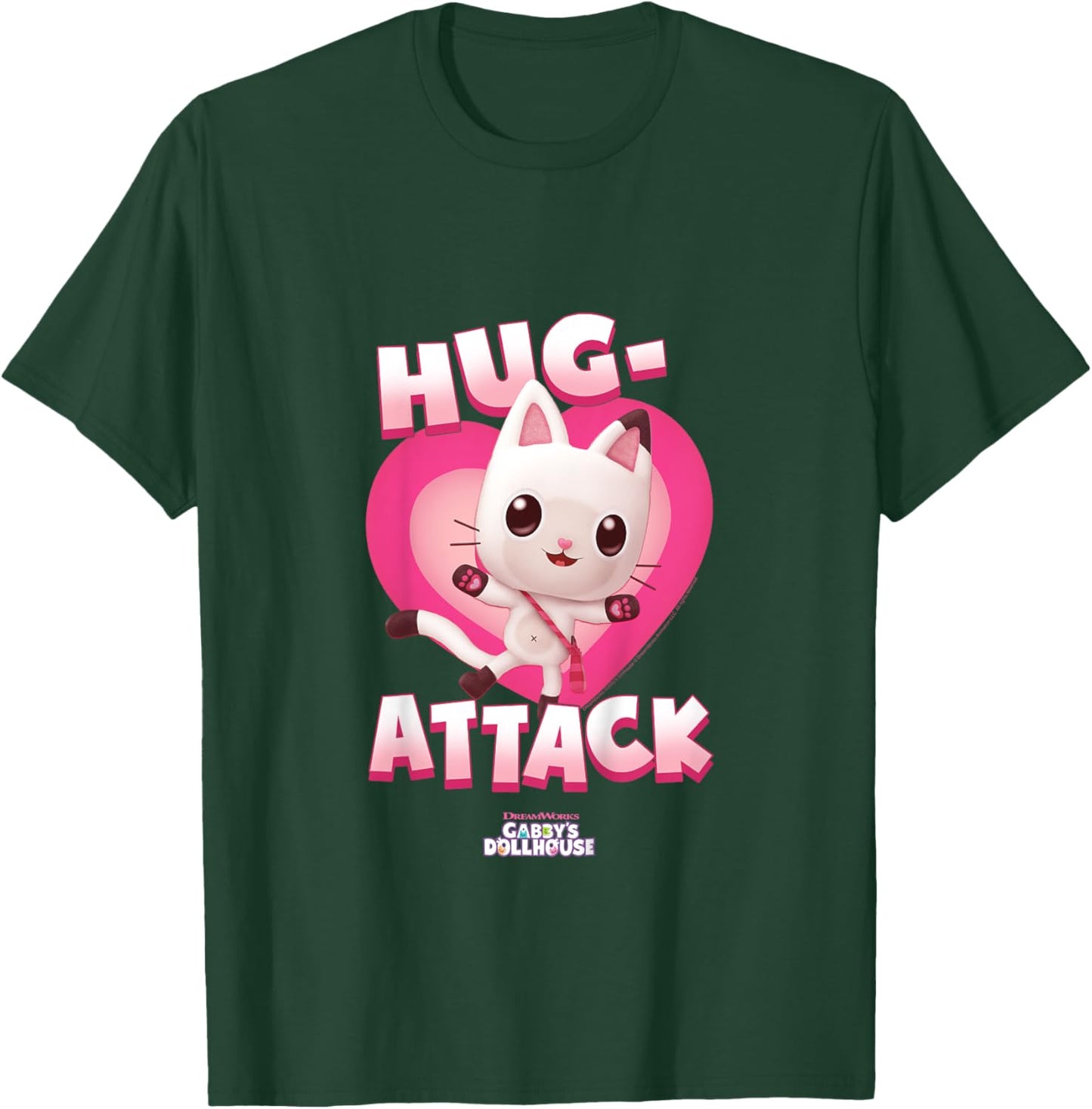 Kids DreamWorks Gabby's Dollhouse Valentine's Hug Attack! T-Shirt - T-Shirt | Forest