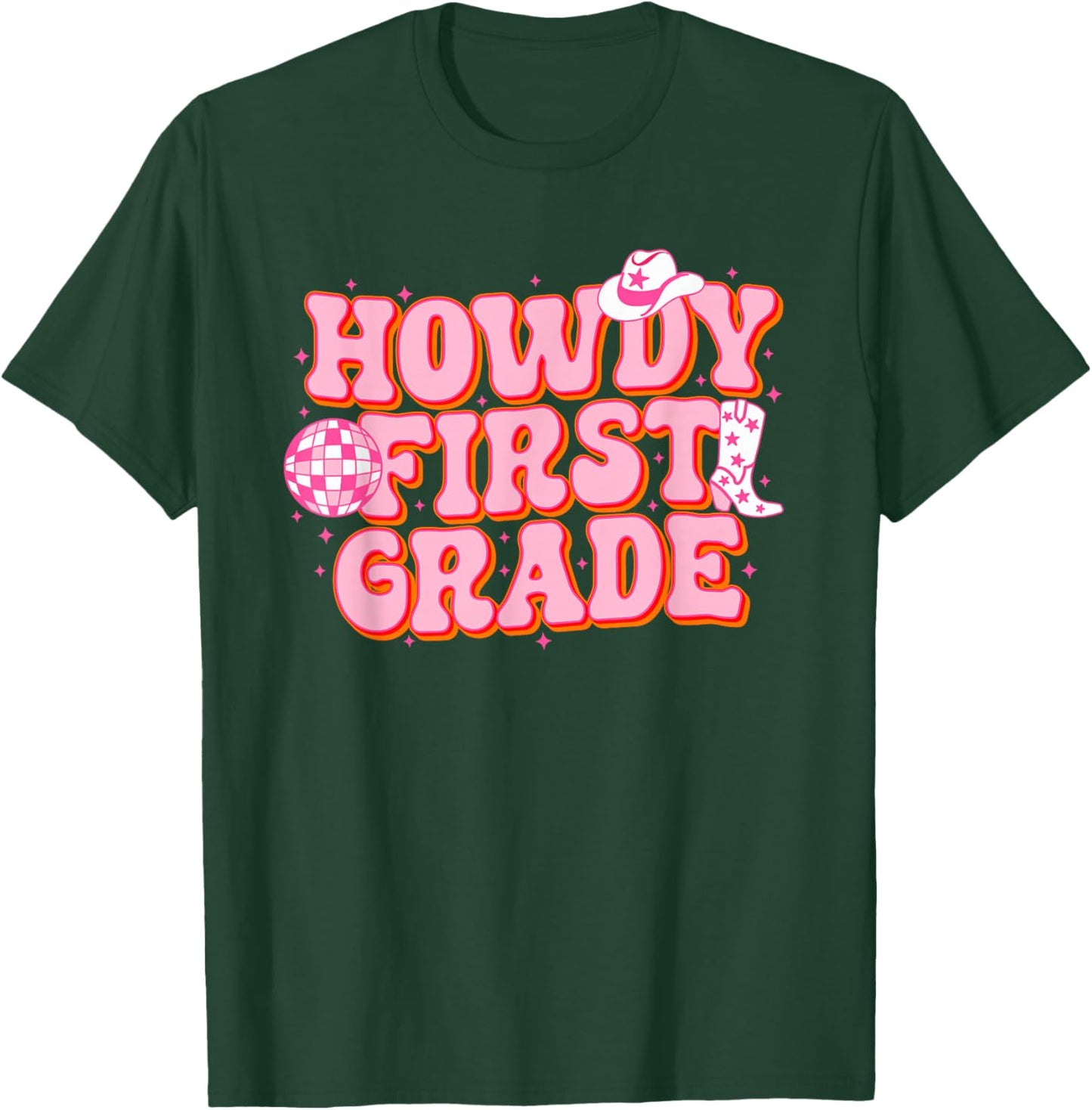 Howdy First Grade Cowgirl Teacher 1st Grade Back To School T-Shirt - T-Shirt | Forest