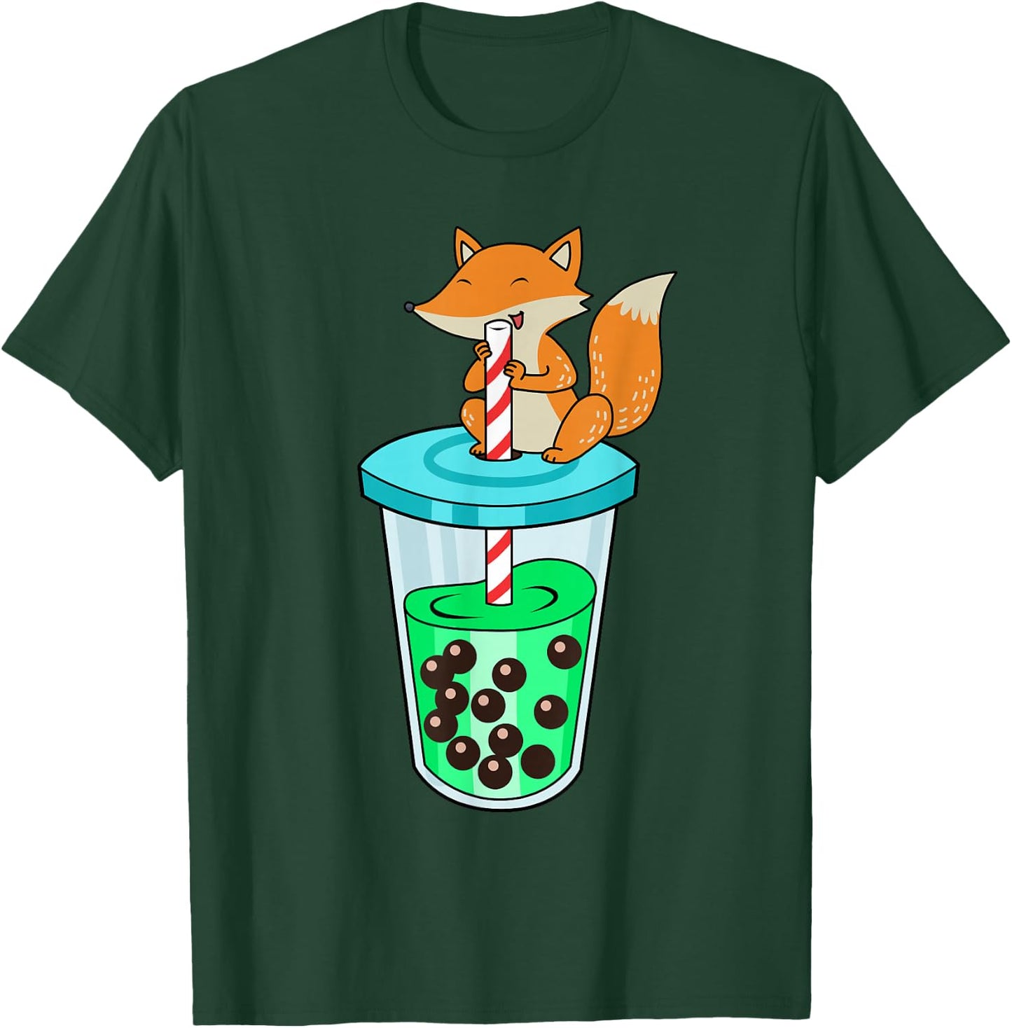 Bubble Tea Shirt Women Fox Boba Tea Kids Fox T-Shirt - T-Shirt | Forest