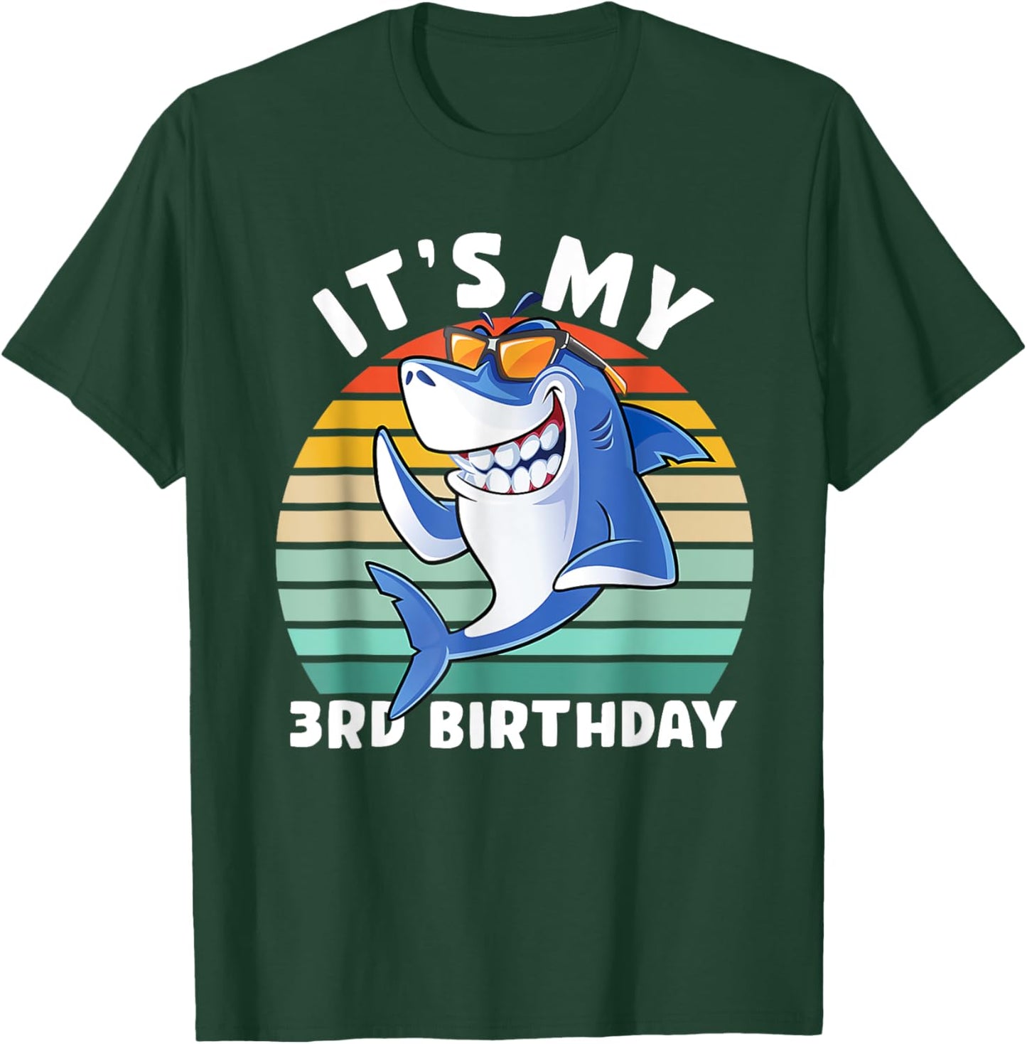 Shark 3 Year Old Shirt 3rd Birthday Shark Lover T-Shirt - T-Shirt | Forest