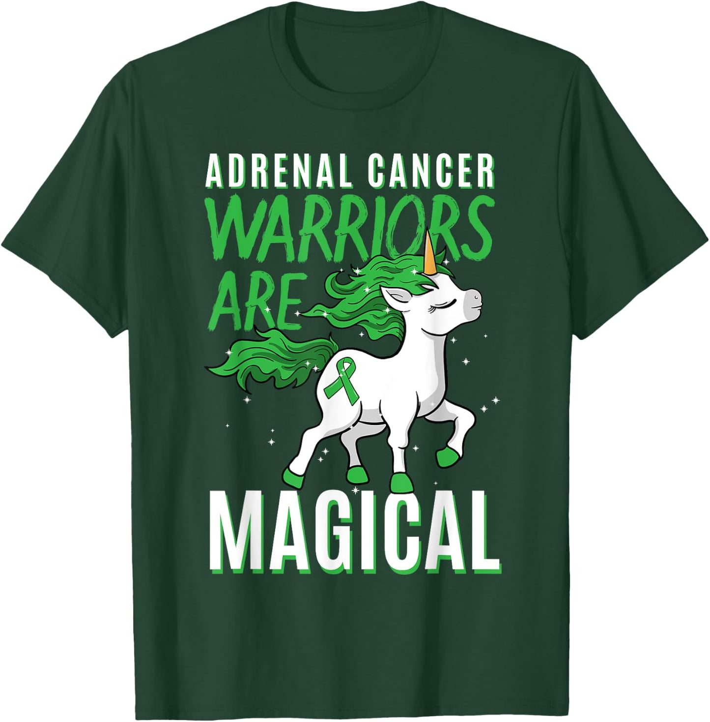 Adrenal Cancer Awareness Adrenal Cortical Carcinoma Unicorn T-Shirt - T-Shirt | Forest