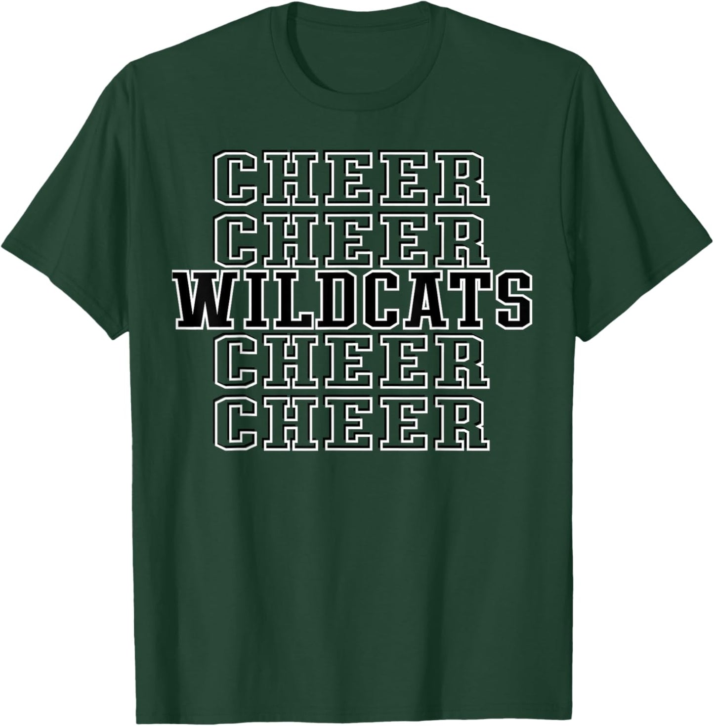 Wildcats Cheer Squad Cheerleader Cheer Mom Sports Game Day T-Shirt - T-Shirt | Forest
