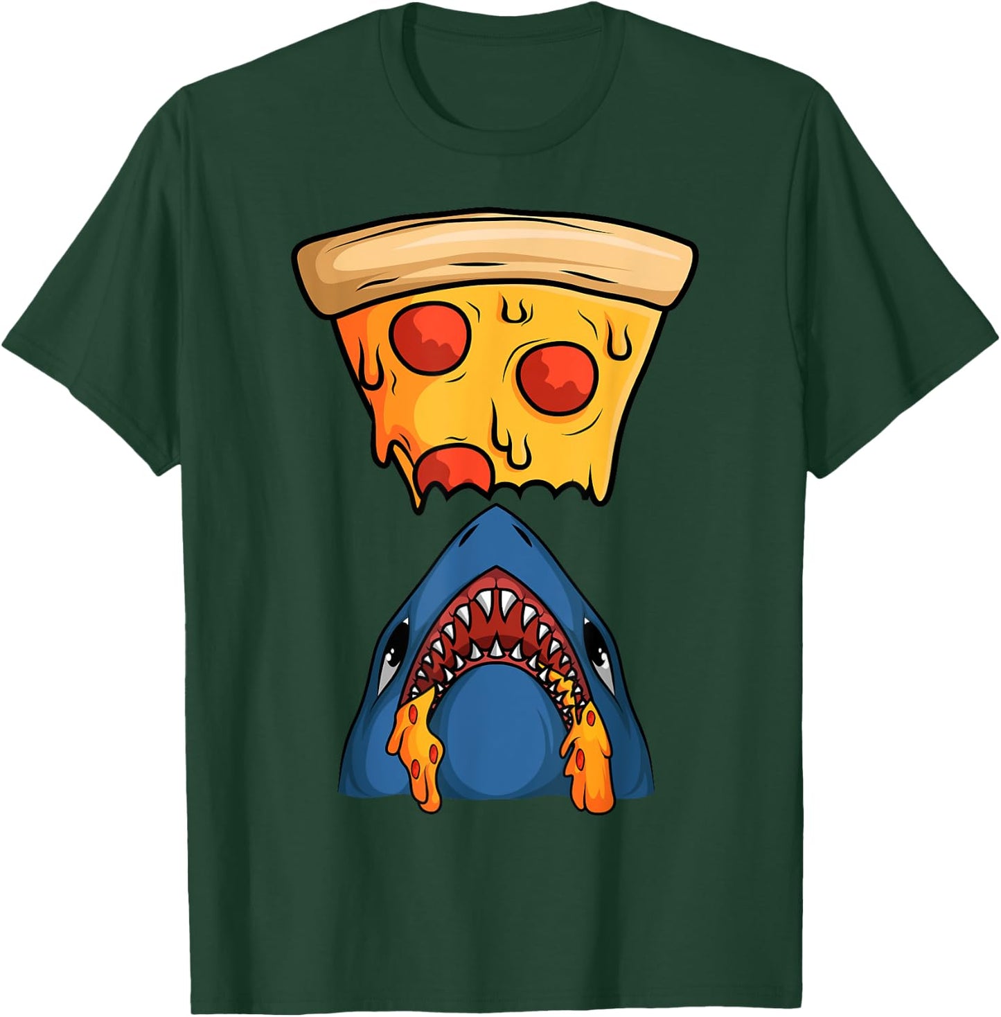 Cool Pizza Round Pizzetta Lover Shark Fan Pizzaiolo Pizzeria T-Shirt - T-Shirt | Forest
