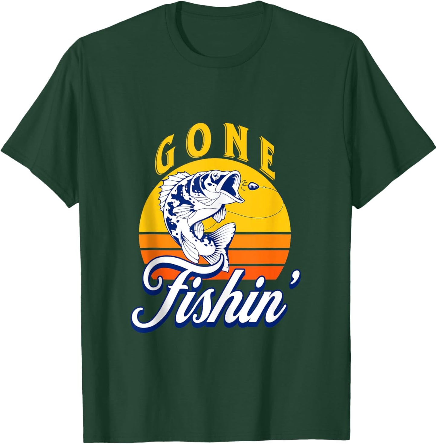 Funny Fisherman Gone Fishin Fishing T-Shirt - T-Shirt | Forest