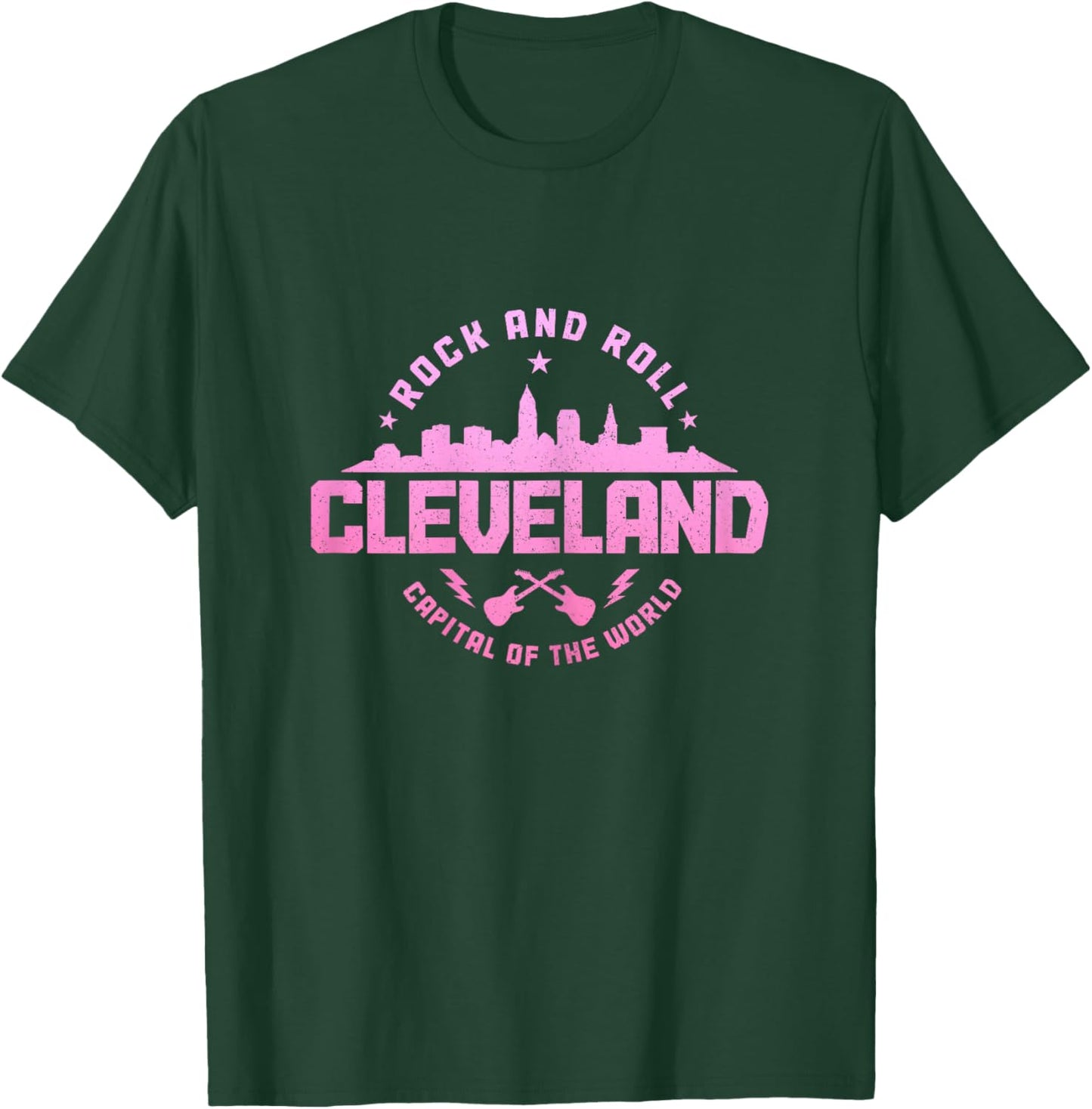 Cleveland Ohio Rock & Roll Music Guitar Player Vintage T-Shirt - T-Shirt | Forest