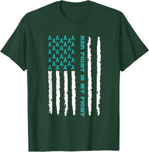 Scleroderma Awareness Her Fight Is My Fight Flag T-Shirt - T-Shirt | Forest