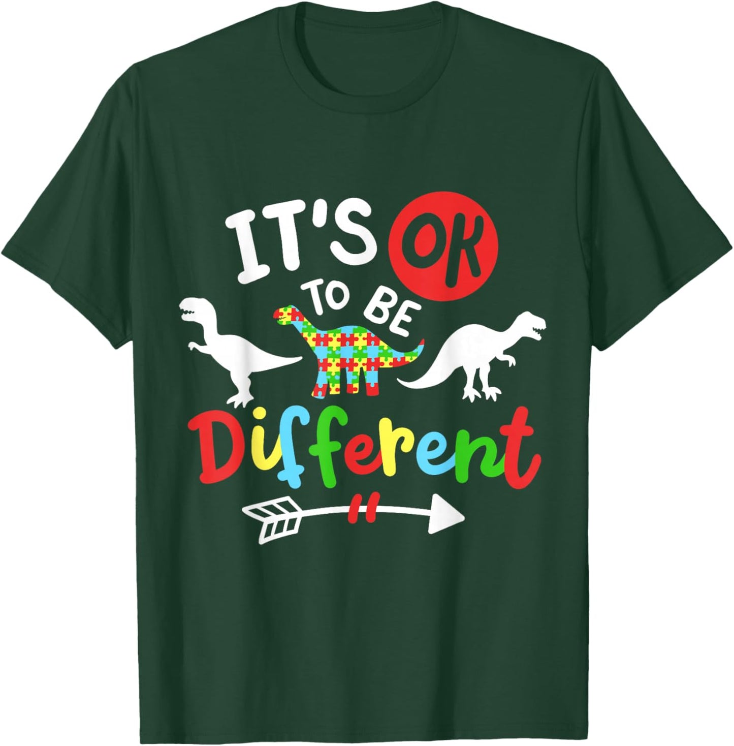 Autism Awareness Dinosaur T-Shirt - T-Shirt | Forest
