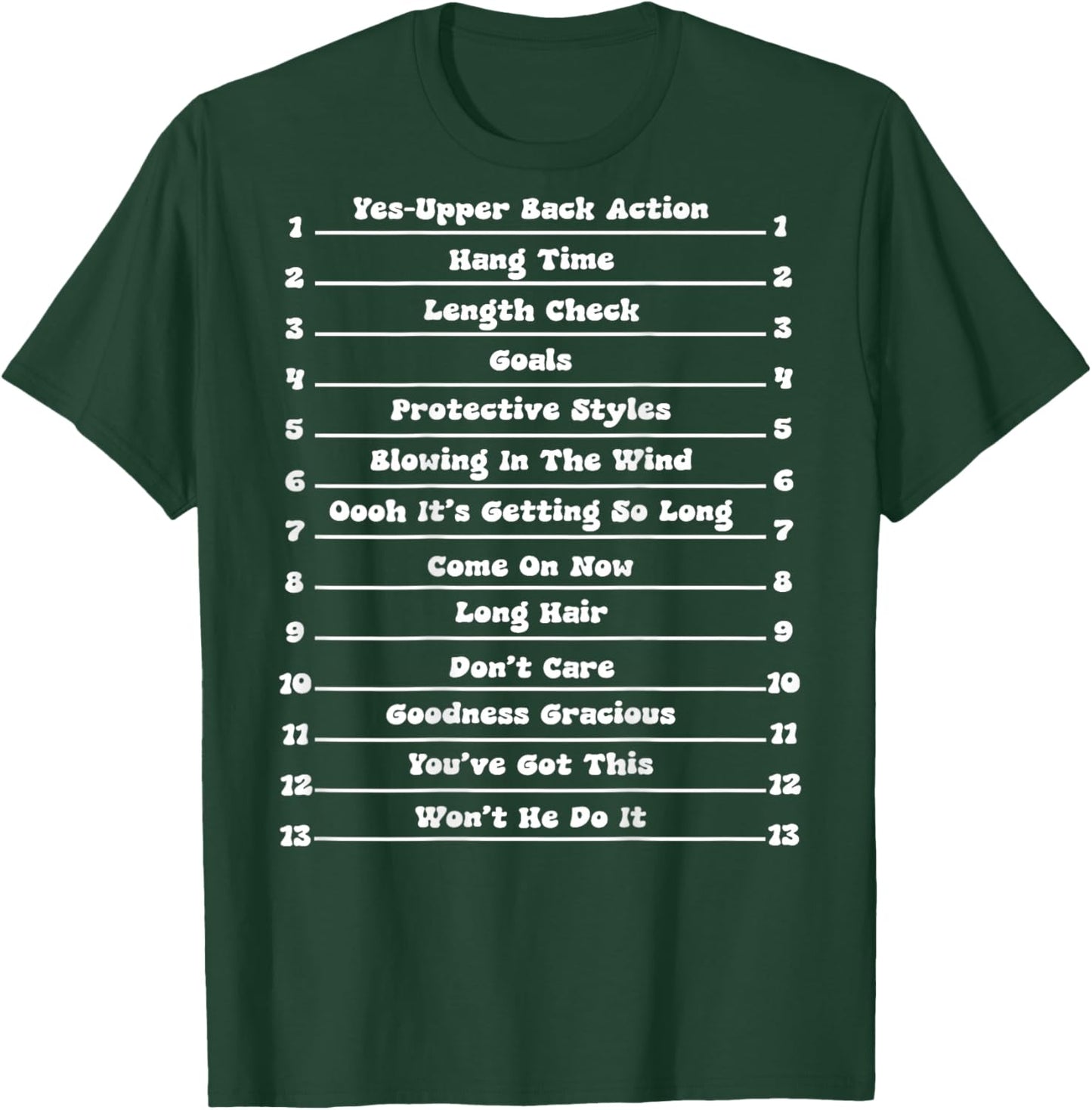 Long Natural Hair Tracking, Funny Length Check Hair T-Shirt - T-Shirt | Forest