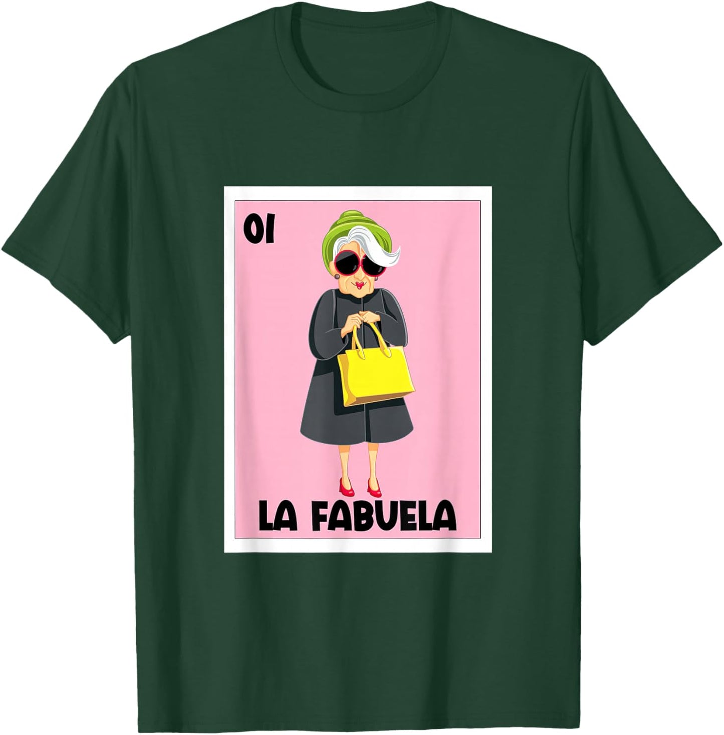 La Fabuela Mexican Bingo Card Game Spanish Grandma Abuela T-Shirt - T-Shirt | Forest