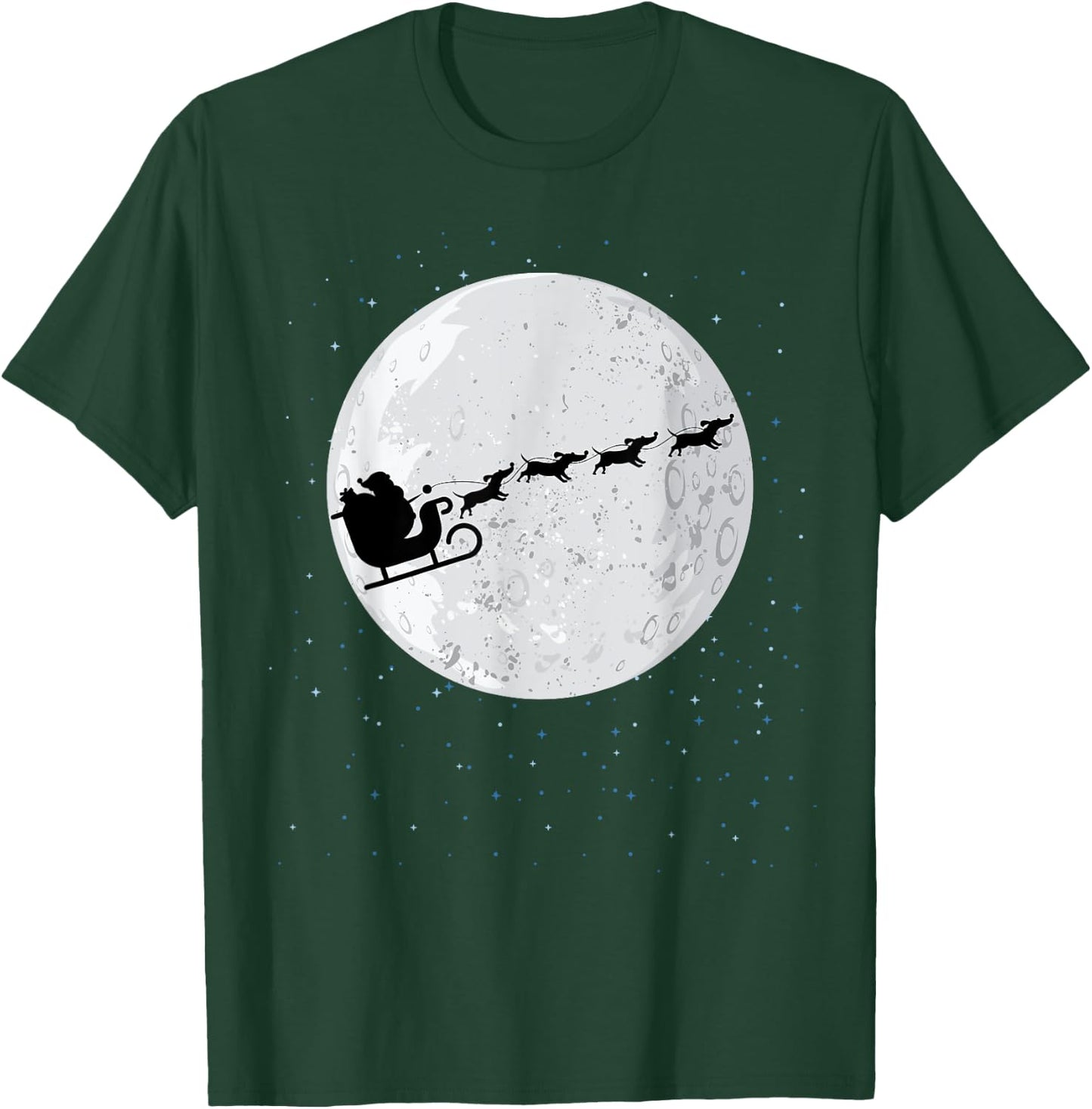 Dachshund Santa Sleigh Wiener Dog Christmas Gift Women Kids T-Shirt - T-Shirt | Forest