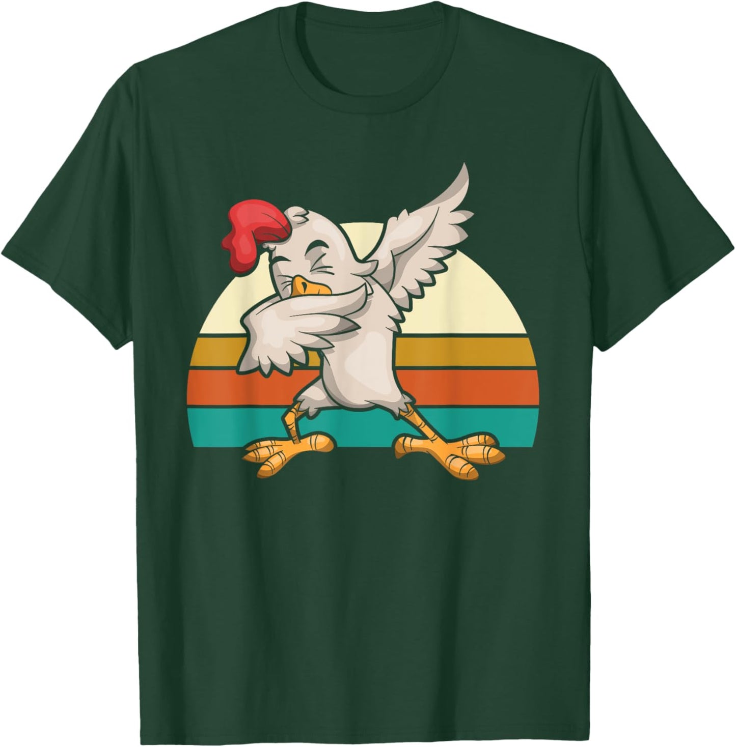 Retro Dabbing Rooster Kids Gift Funny Chicken T-Shirt - T-Shirt | Forest