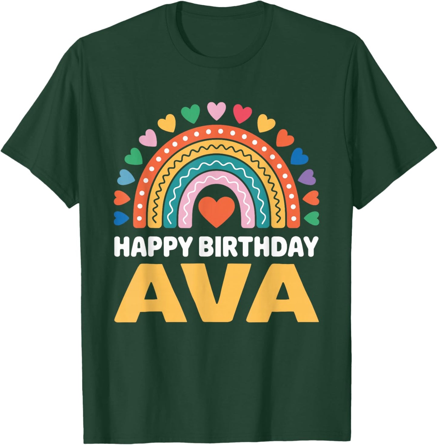 Ava Happy Birthday Rainbow T-Shirt - T-Shirt | Forest
