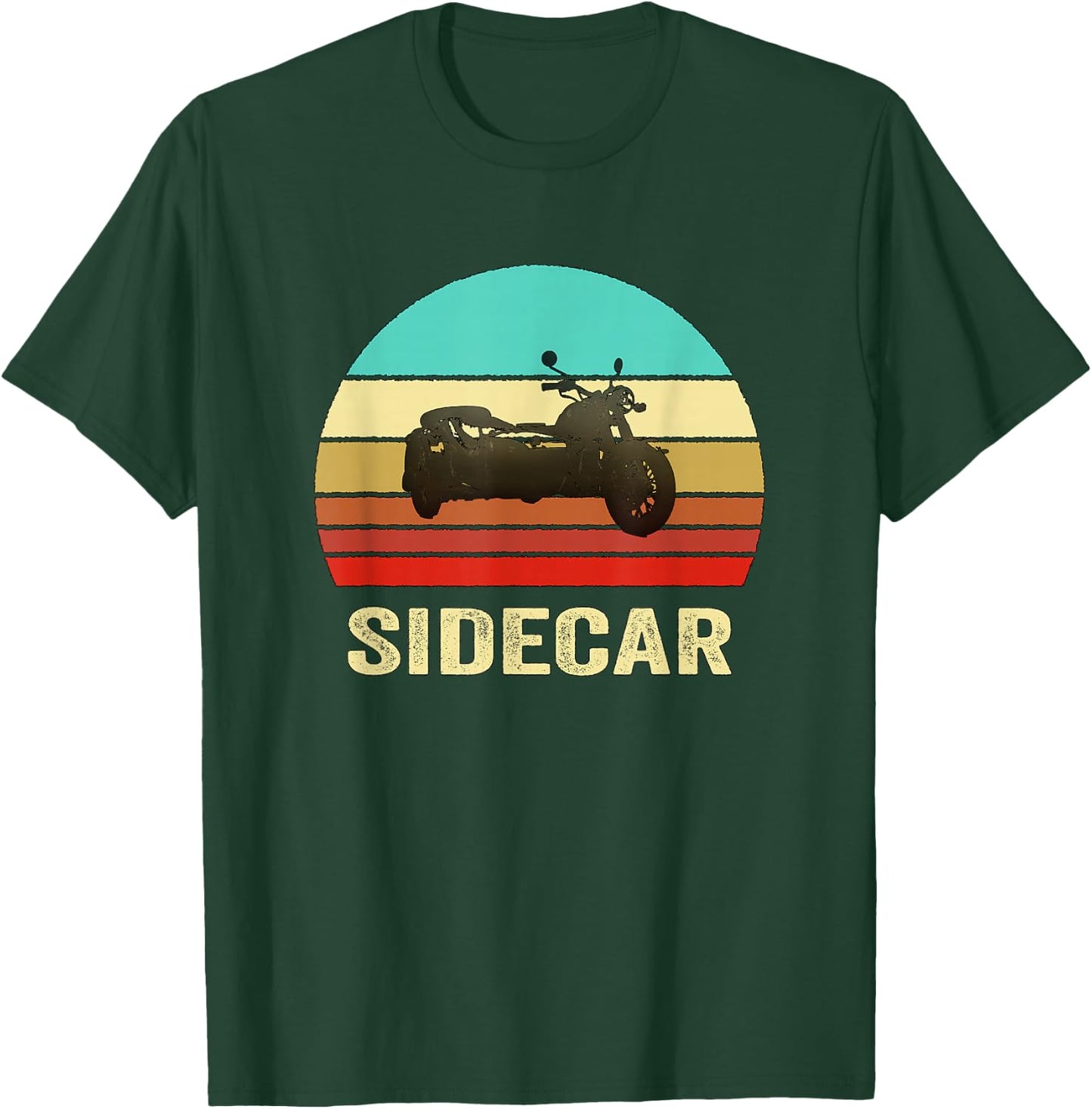 Vintage Retro Style Sunset Sidecar Motorcycle T-Shirt - T-Shirt | Forest