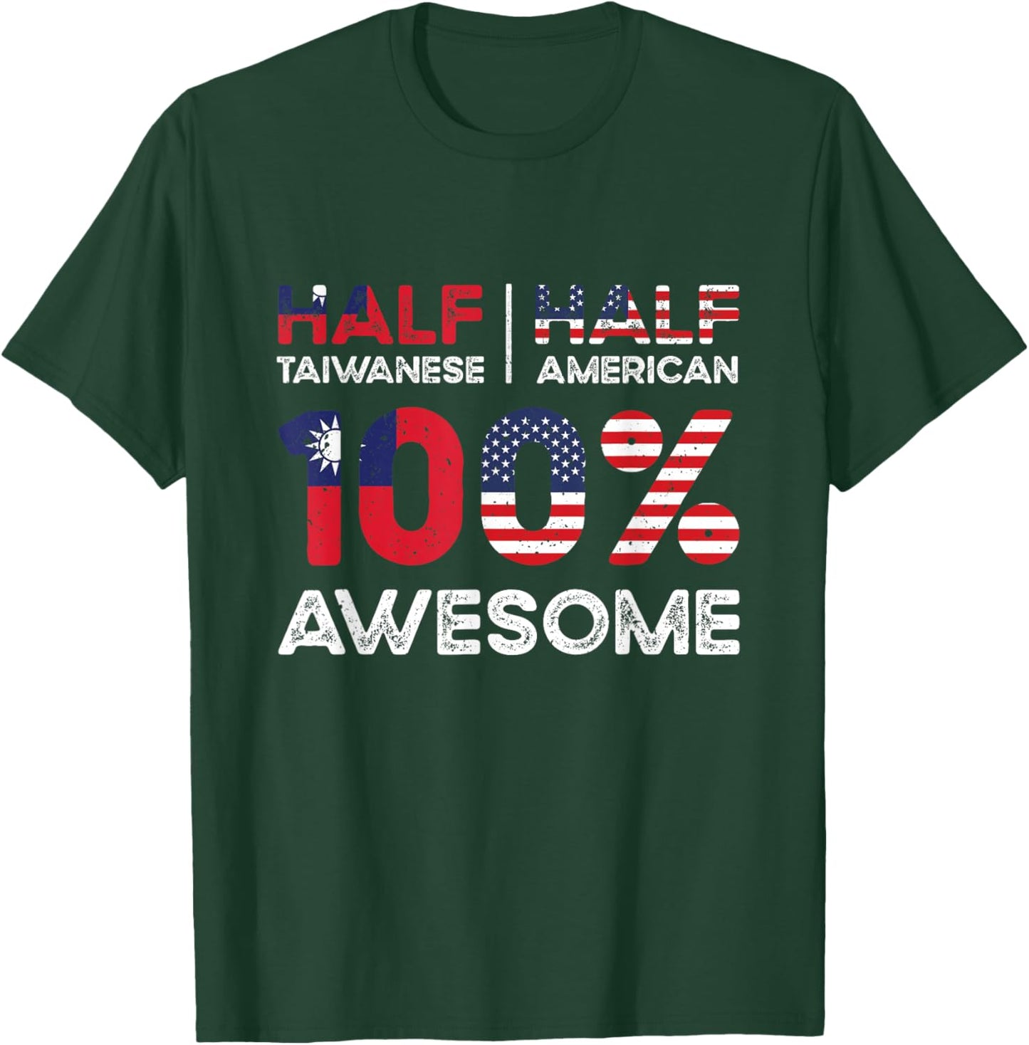 Taiwanese American Patriot USA Grown Taiwan US Flag T-Shirt - T-Shirt | Forest