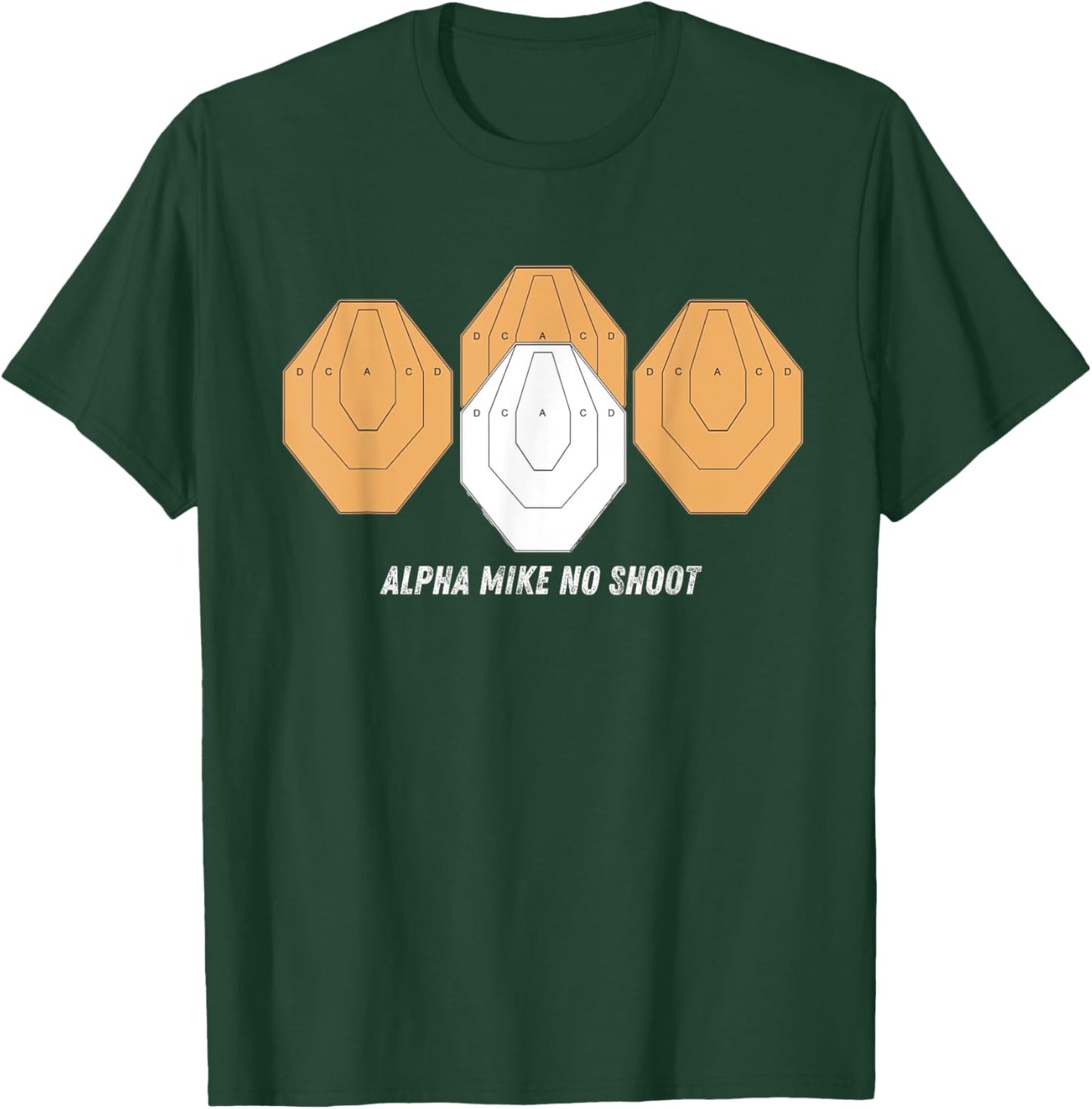 IPSC USPSA Target Alpha Mike No Shoot Competiton T-Shirt - T-Shirt | Forest