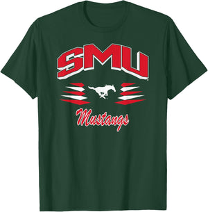 SMU Mustangs Retro Diamond Blue Officially Licensed T-Shirt - T-Shirt | Forest