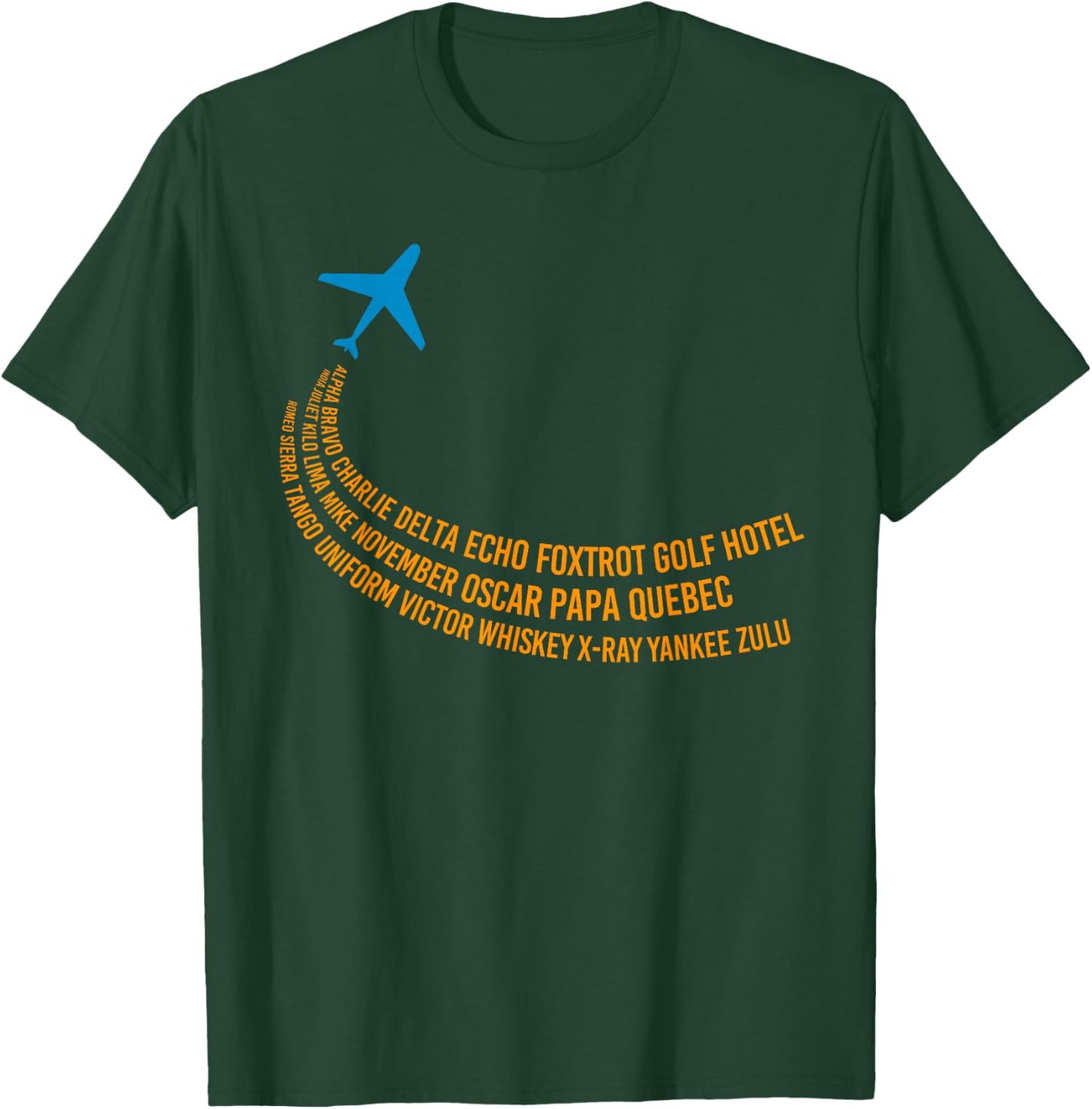 Phonetic Alphabet | Pilot Airplane T-Shirt - T-Shirt | Forest