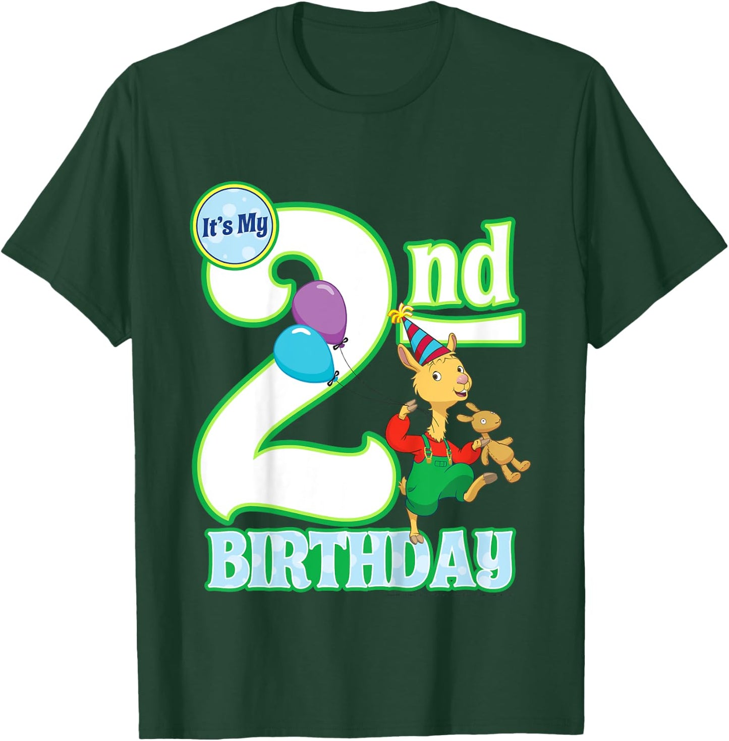 Kids Children's Second Birthday Official Llama Llama Shirt T-Shirt - T-Shirt | Forest