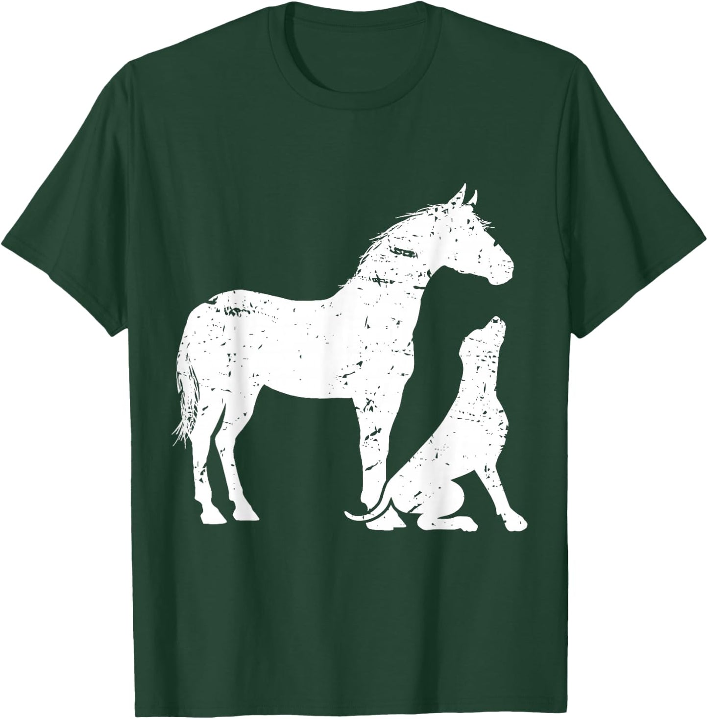Horse and Dog Motif and Men. Horse Dog Lover Small T-Shirt - T-Shirt | Forest