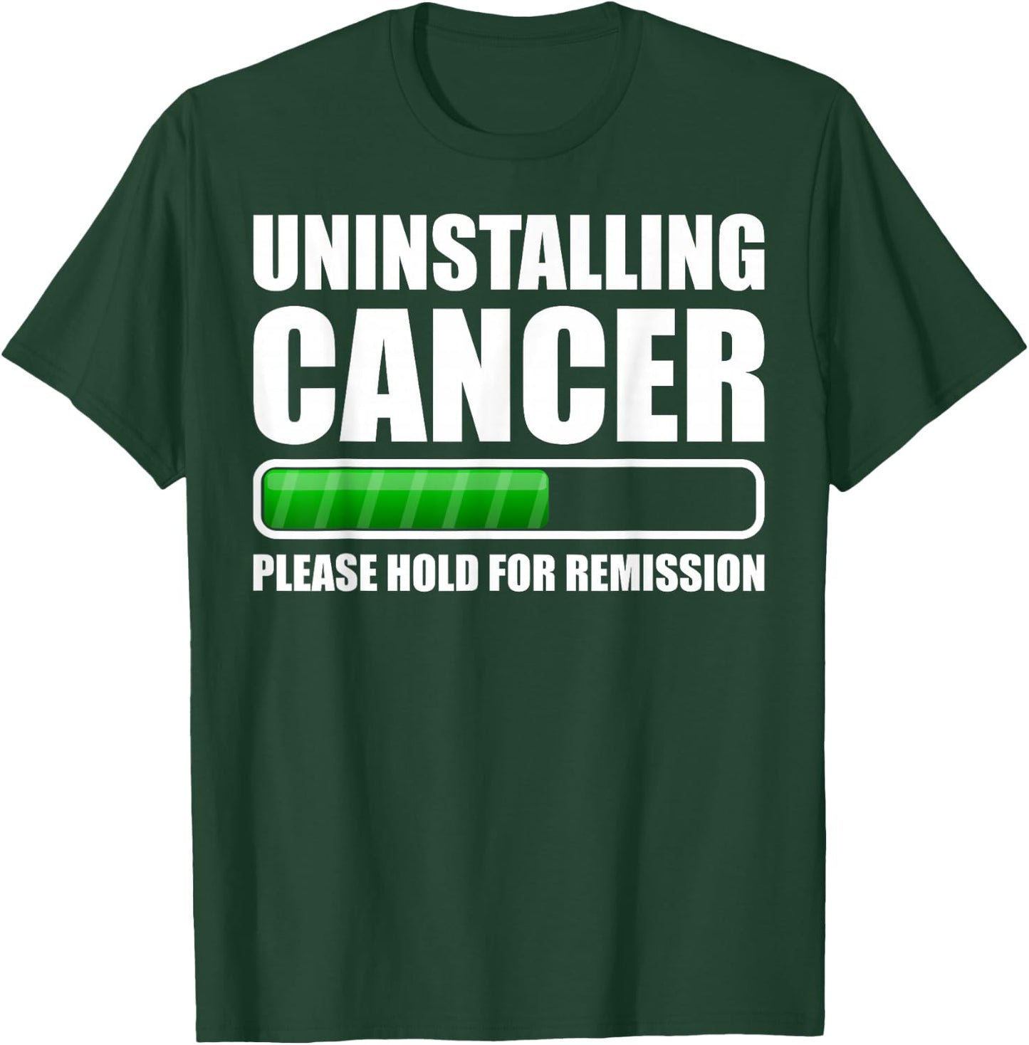 Uninstalling Cancer Gifts -Adults Cancer Awareness Black Small Modern Short Sleeve T-Shirt - T-Shirt | Forest