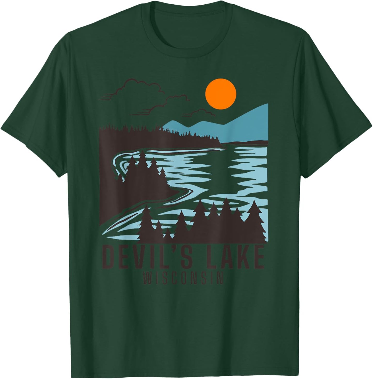 Devil's Lake, Wisconsin summer swimming boating Men Women Girls Kids T-Shirt - T-Shirt | Forest