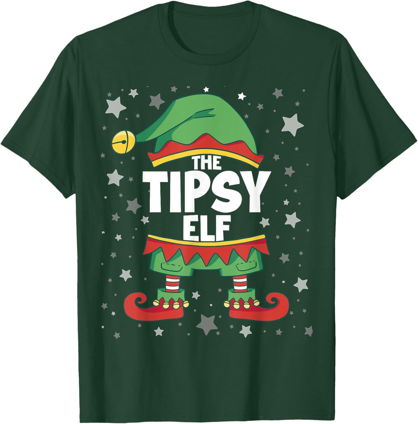 Elf Matching Family Funny Christmas Shirts Tipsy Elf T-Shirt - T-Shirt | Forest