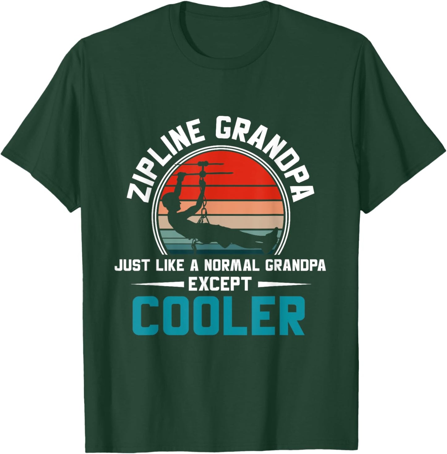 Zipline Grandpa Vintage Men Grandfather Ziplining T-Shirt - T-Shirt | Forest