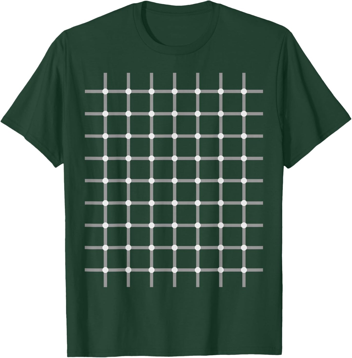 Optical Illusion Gift - Illusion Grid Dot Focus T-Shirt - T-Shirt | Forest