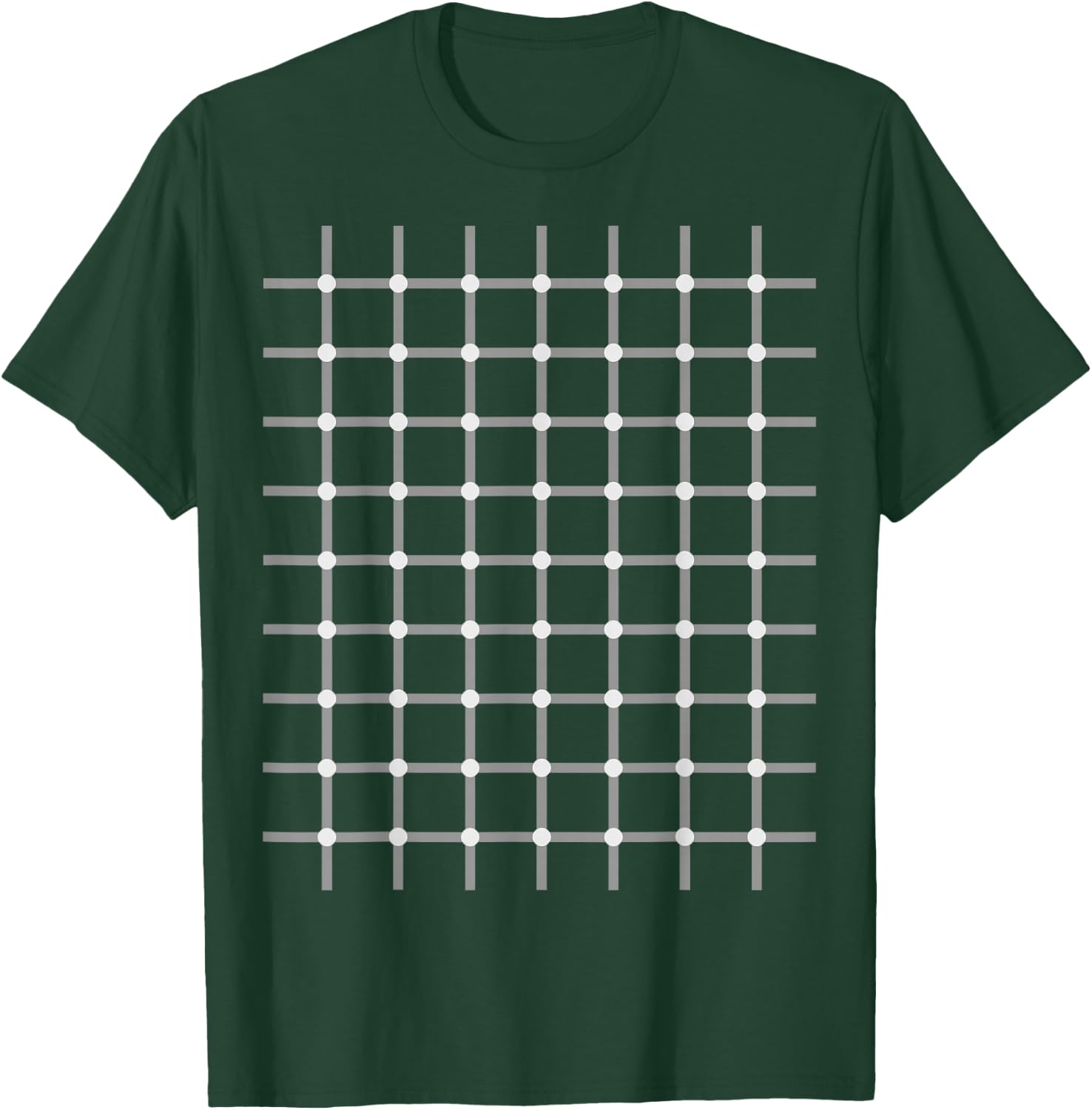 Optical Illusion Gift - Illusion Grid Dot Focus T-Shirt - T-Shirt | Forest