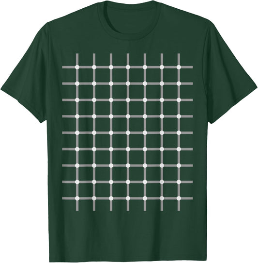 Optical Illusion Gift - Illusion Grid Dot Focus T-Shirt - T-Shirt | Forest