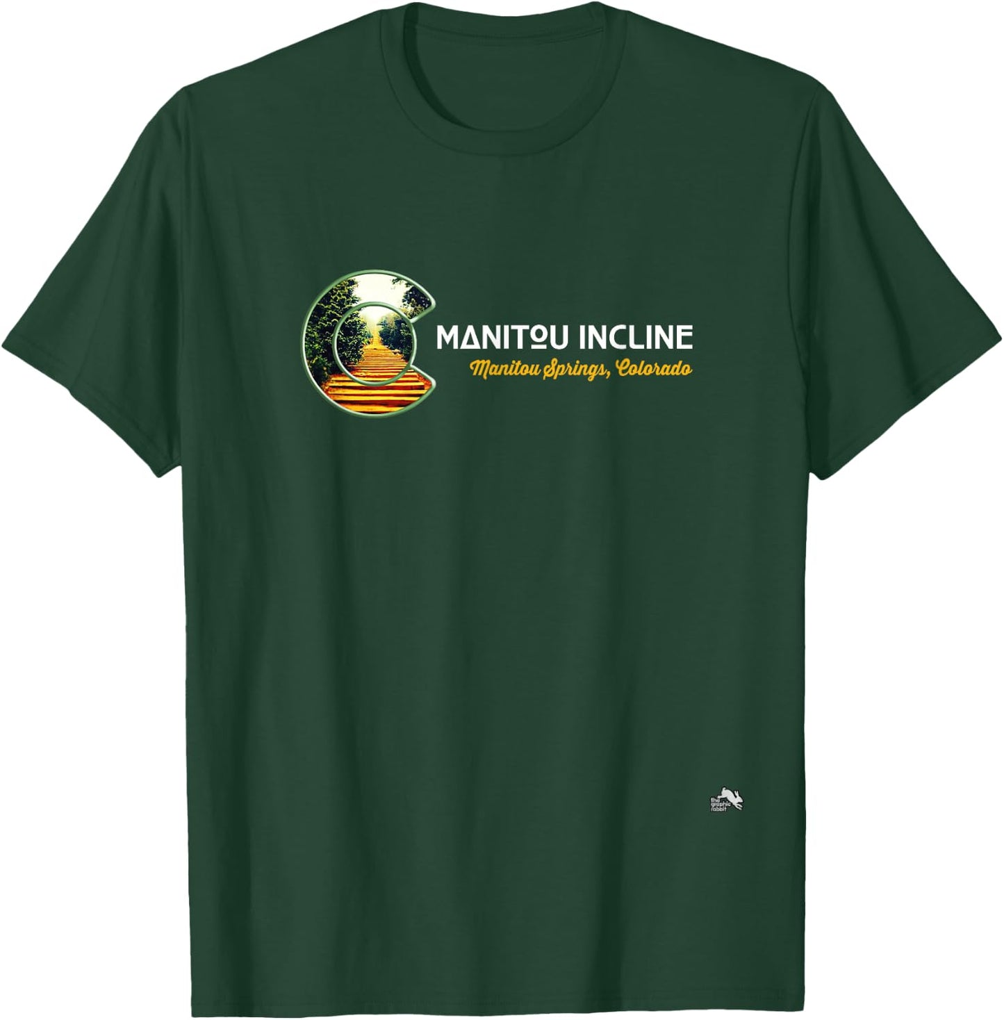 Manitou Springs Incline Colorado State Flag C Logo T-Shirt - T-Shirt | Forest