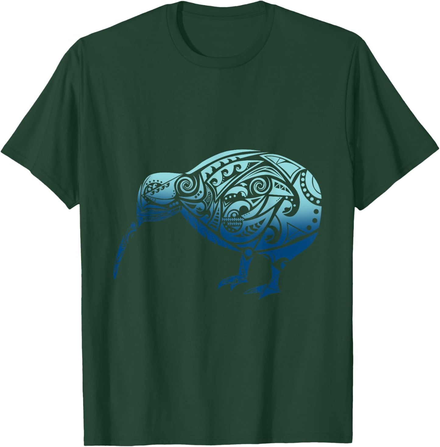 Polynesia Maori Kiwi Bird Ocean Blue New Zealand Souvenir T-Shirt - T-Shirt | Forest